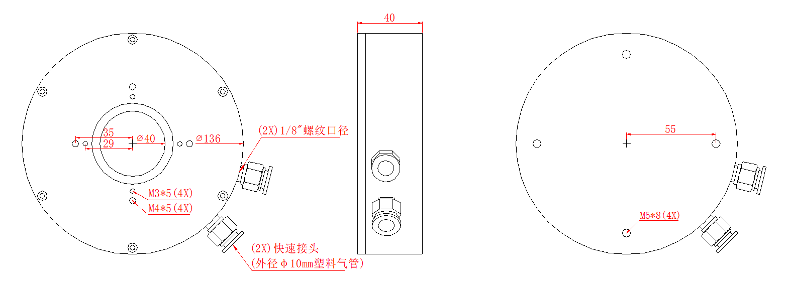 尺寸图 水冷手持式经济型国产激光功率计CO2激光